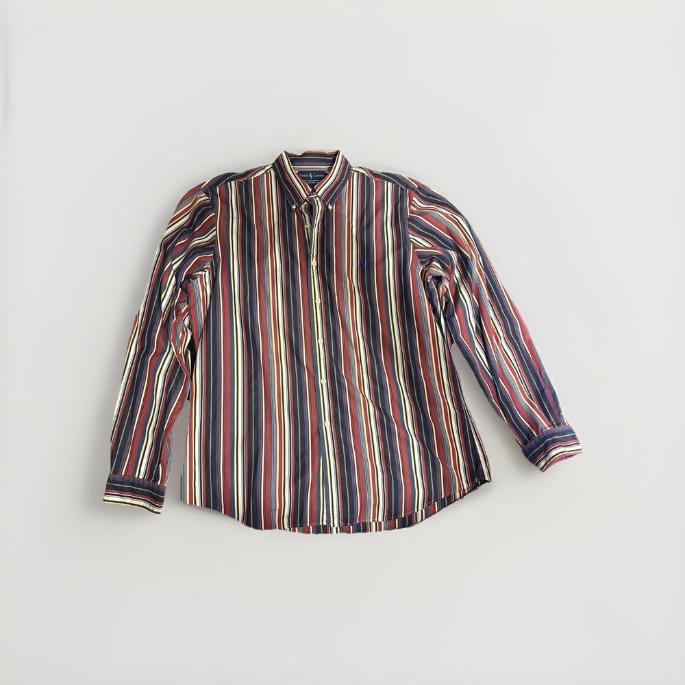 Y2K Vintage Ralph Lauren Shirt Men's 17/XL Vintage 80's Style Long Sleeve Shirt
